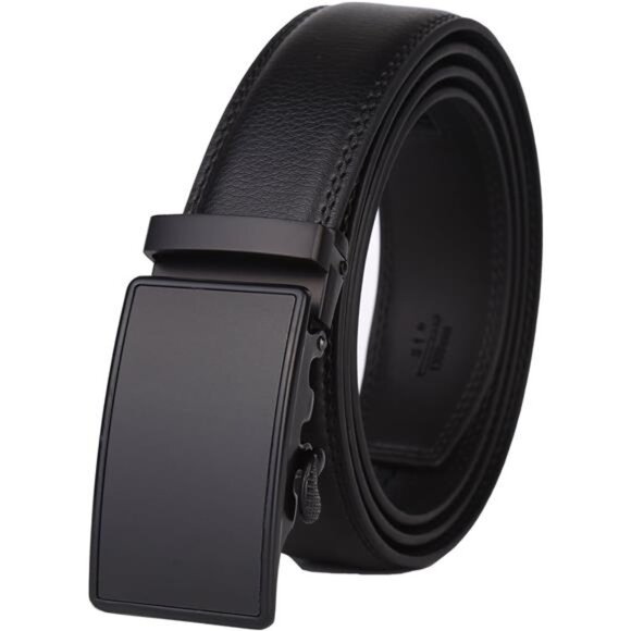 Men's Real Leather Ratchet Dress Casual Belt, Cut to Exact Fit,Elegant Gift Box - Picture 1 of 7